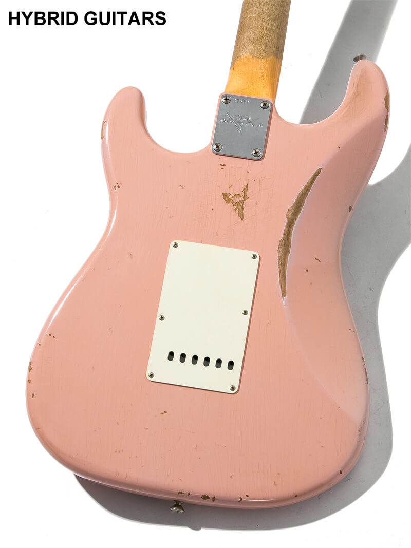 Fender Custom Shop 30th Anniversary Limited Custom Built 1960 Stratocaster Heavy Relic Aged Shell Pink  4
