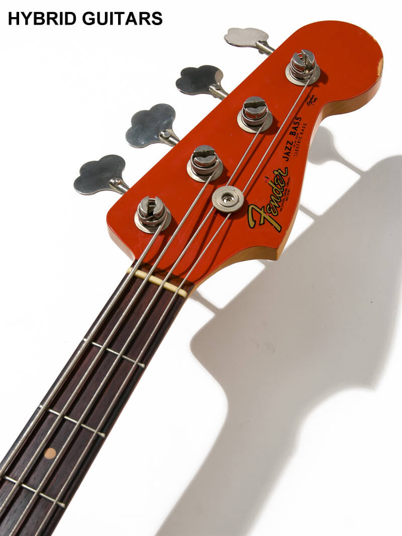 Fender Custom Shop MBS 1961 Jazz Bass Matching Head Fiesta Red Master Built by Mark Kendrick 5