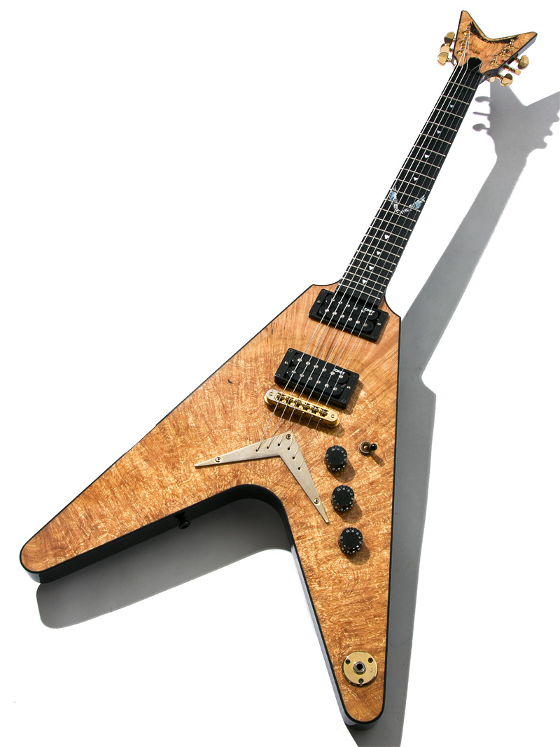 Dean NAMM Show Limited Exotic Wood Flying V Spalted Maple 1