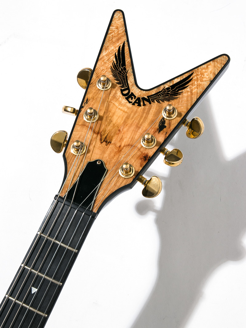 Dean NAMM Show Limited Exotic Wood Flying V Spalted Maple 5
