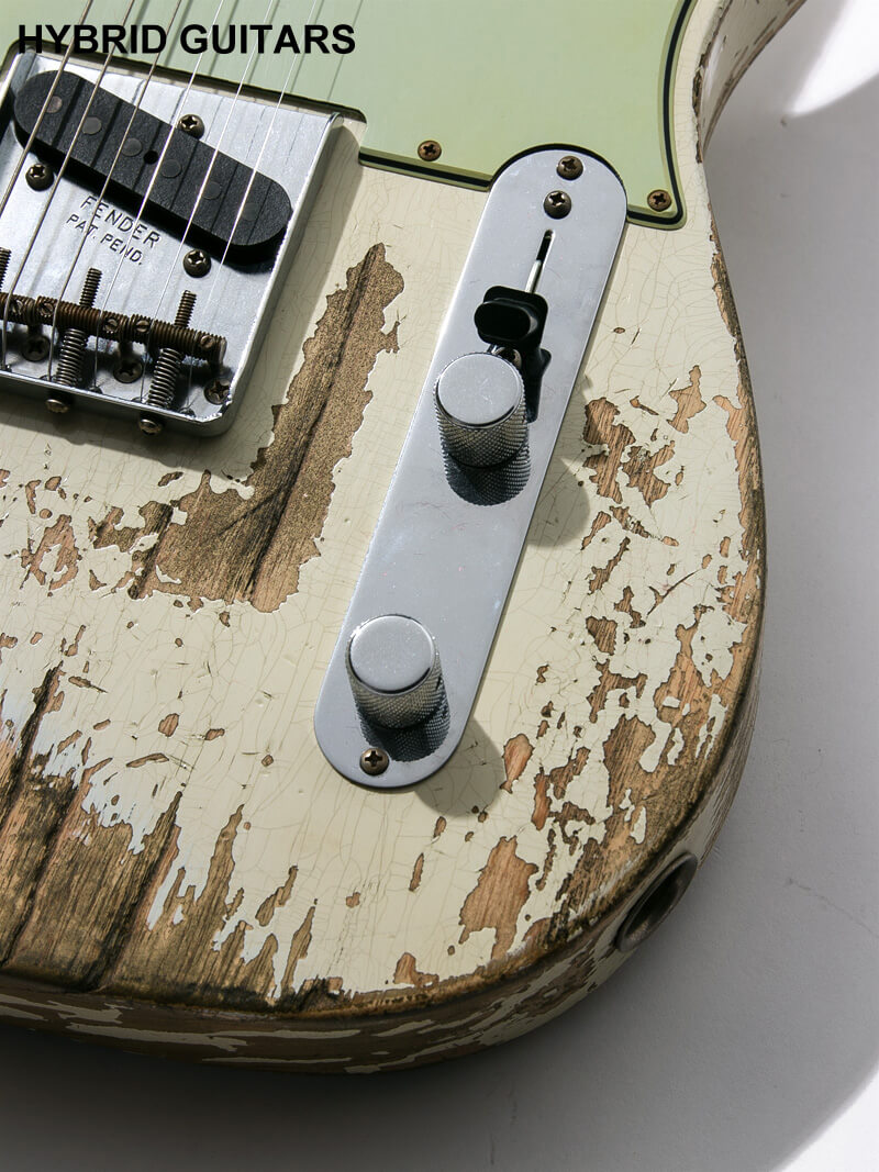 Fender Custom Shop NAMM Limited 1963 Telecaster Dark Rosewood & Extra Body Relicing Super Heavy Relic Aged Olympic White  10