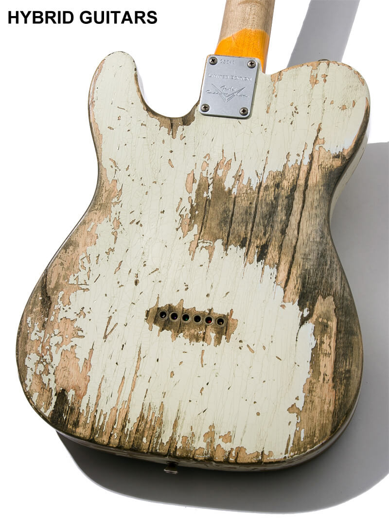 Fender Custom Shop NAMM Limited 1963 Telecaster Dark Rosewood & Extra Body Relicing Super Heavy Relic Aged Olympic White  4
