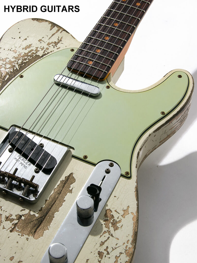 Fender Custom Shop NAMM Limited 1963 Telecaster Dark Rosewood & Extra Body Relicing Super Heavy Relic Aged Olympic White  9