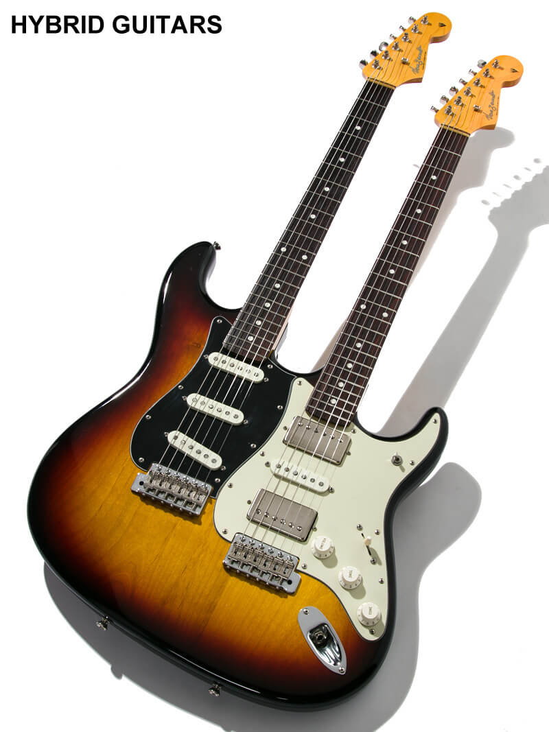 Vanzandt Double Neck Stratocaster 3-Tone Burst 1