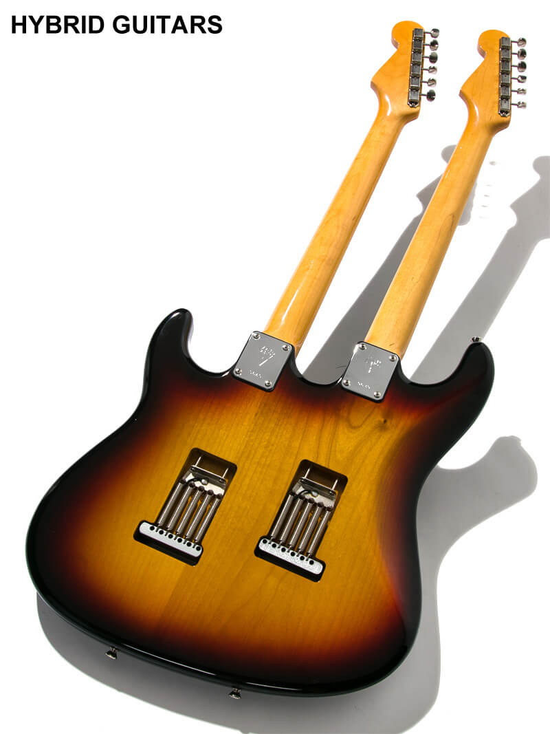 Vanzandt Double Neck Stratocaster 3-Tone Burst 2