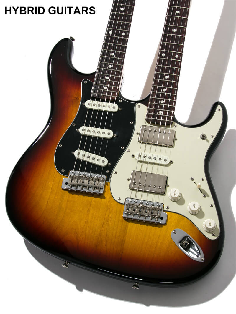 Vanzandt Double Neck Stratocaster 3-Tone Burst 3