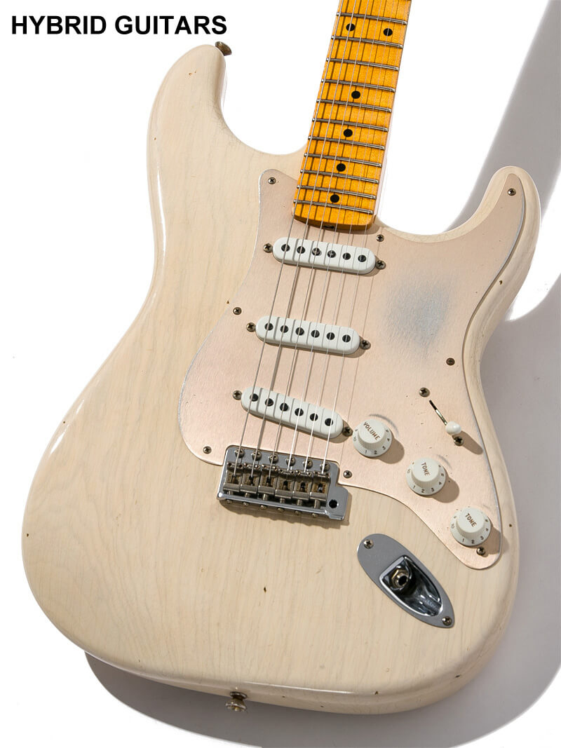 Fender Custom Shop 2019 Event Limited Edition 1955 Dual-Mag Stratocaster Heavy & Journeyman Relic Aged White Blonde 3