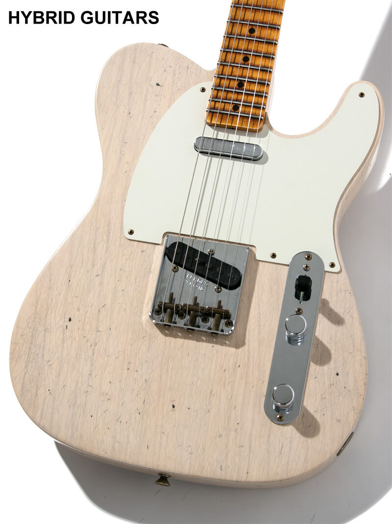 Fender Custom Shop 2022 Collection 1958 Telecaster Journeyman Relic Heavy Checking Aged White Blonde 3