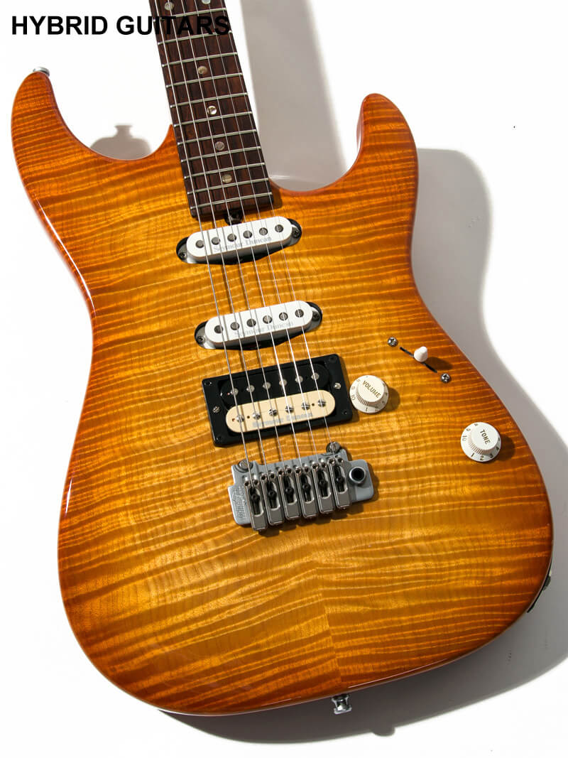 Crews Maniac Sound Custom Stratocaster Type Flame Top Sunburst 12