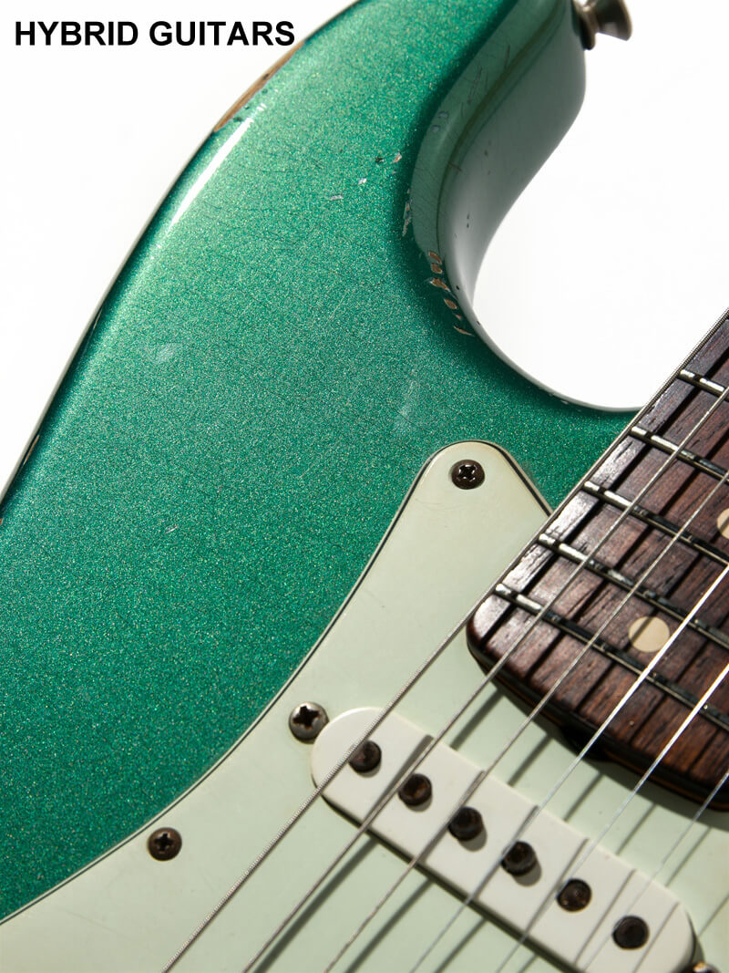 Fender Custom Shop MBS 1960 Stratocaster Relic Brazilian Rosewood(BZF) Relic  Sherwood Green Metallic Master Built by Chris Fleming 11