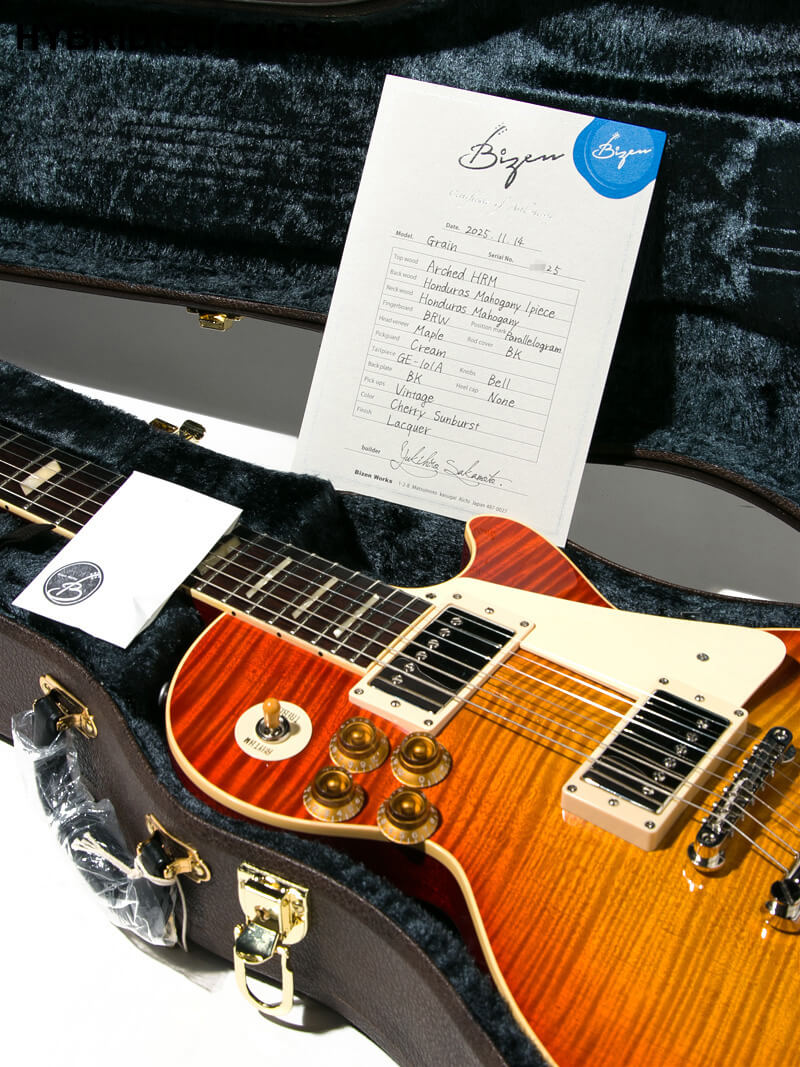 Bizen Works Custom Order Grain Brazilian Rosewood(BZF) & 1P Honduras Mahogany Cherry Sunburst 17