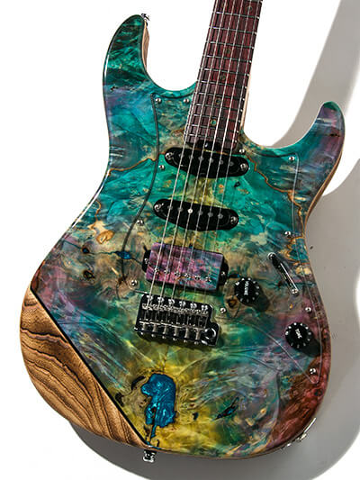 ESP Custom Order Snapper Rexwood Buckeye Burl & Driftwood Burner with James Tyler P.U.