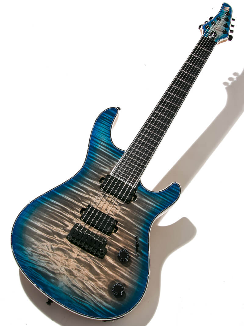 Mayones Regius V24 7 Trans Jeans Black 2Tone Blue Burst Gloss 1