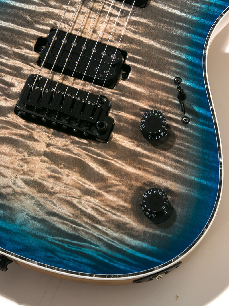 Mayones Regius V24 7 Trans Jeans Black 2Tone Blue Burst Gloss 10