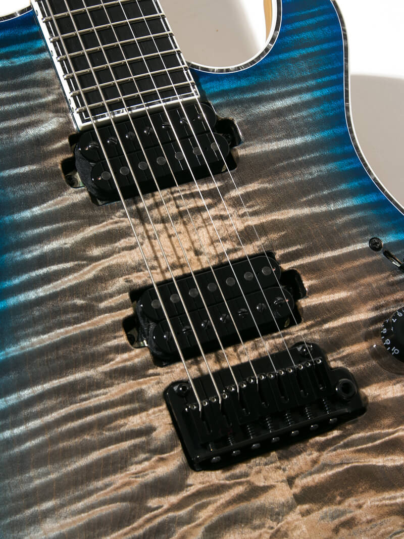 Mayones Regius V24 7 Trans Jeans Black 2Tone Blue Burst Gloss 13