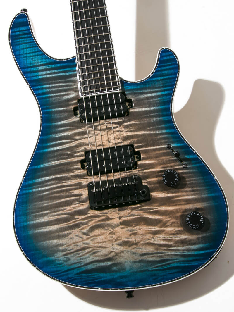 Mayones Regius V24 7 Trans Jeans Black 2Tone Blue Burst Gloss 14