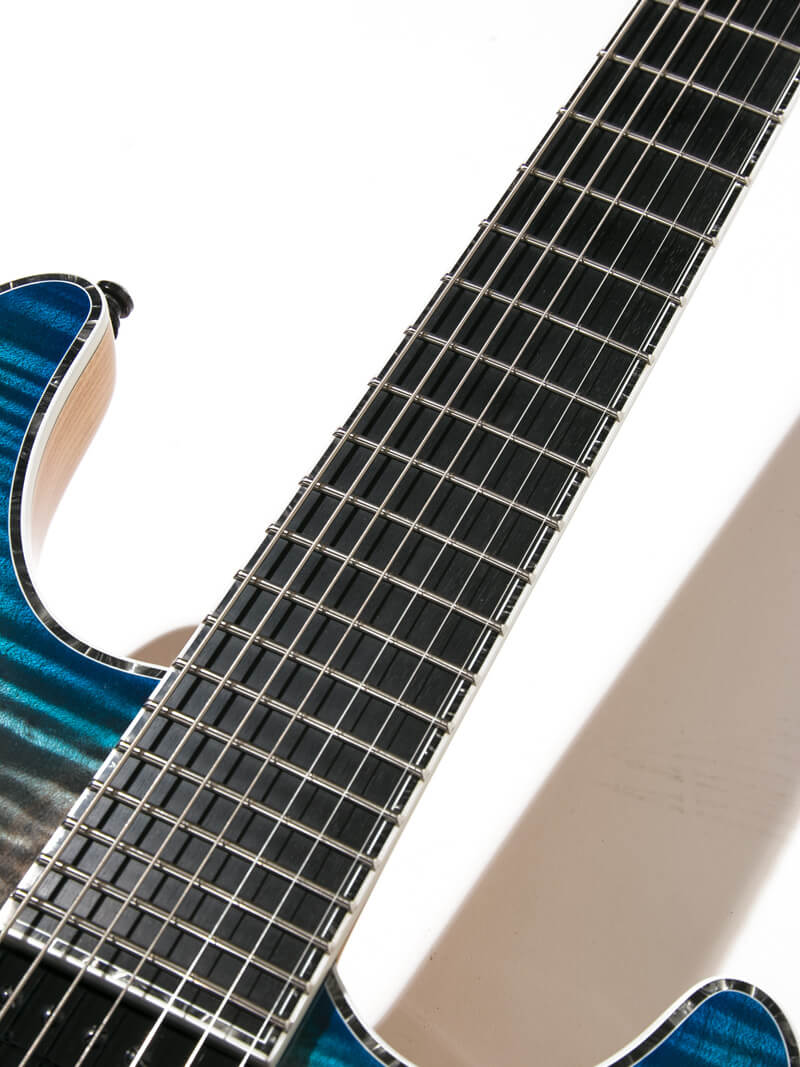 Mayones Regius V24 7 Trans Jeans Black 2Tone Blue Burst Gloss 16