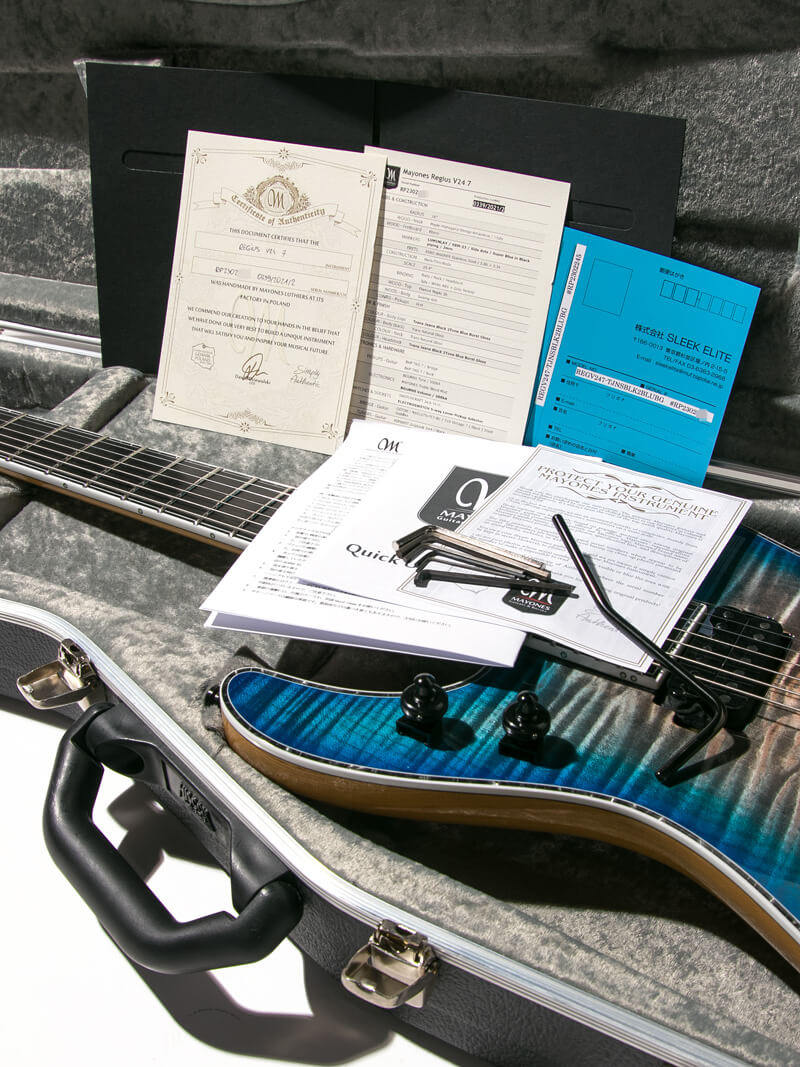 Mayones Regius V24 7 Trans Jeans Black 2Tone Blue Burst Gloss 17