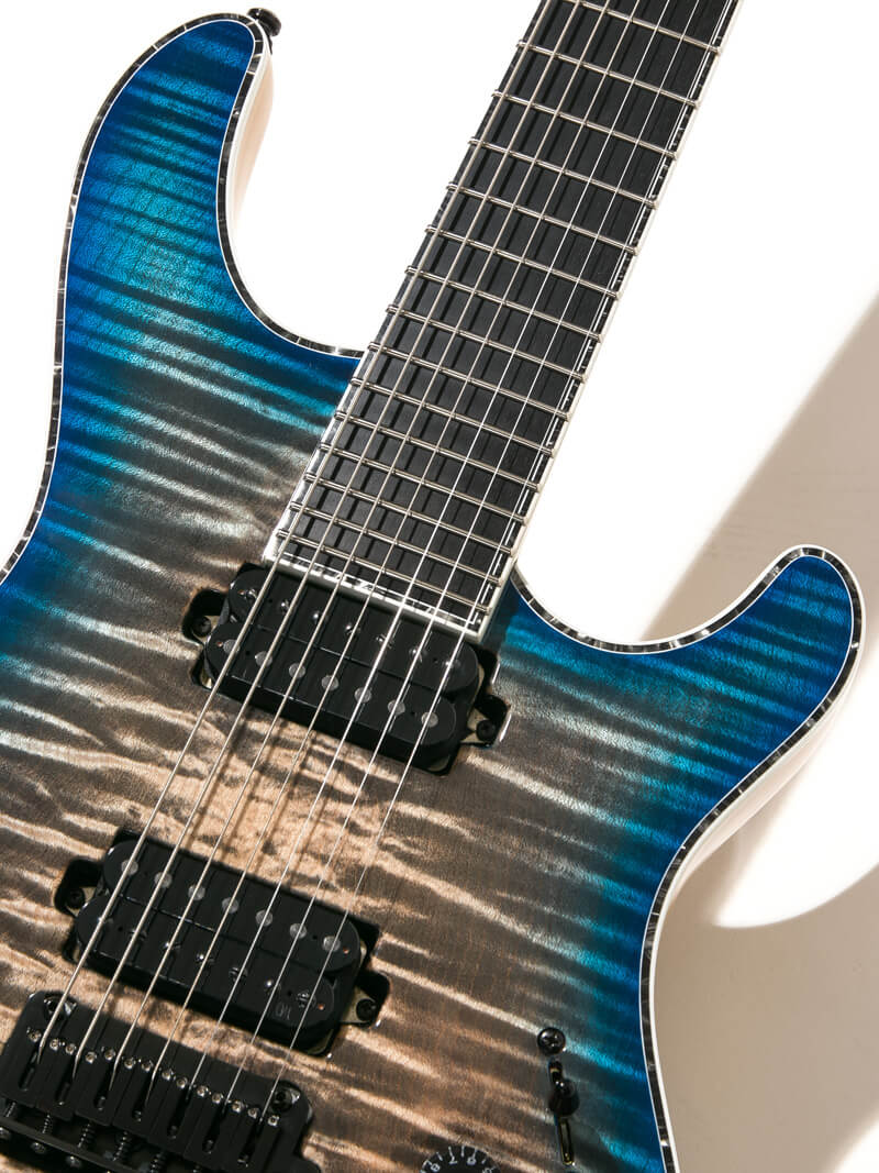 Mayones Regius V24 7 Trans Jeans Black 2Tone Blue Burst Gloss 9
