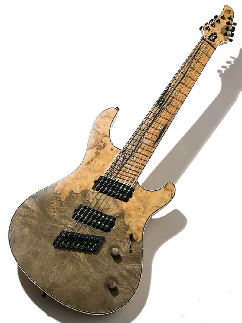 Mayones Regius VF 8 Buckeye Burl Natural 全体正面