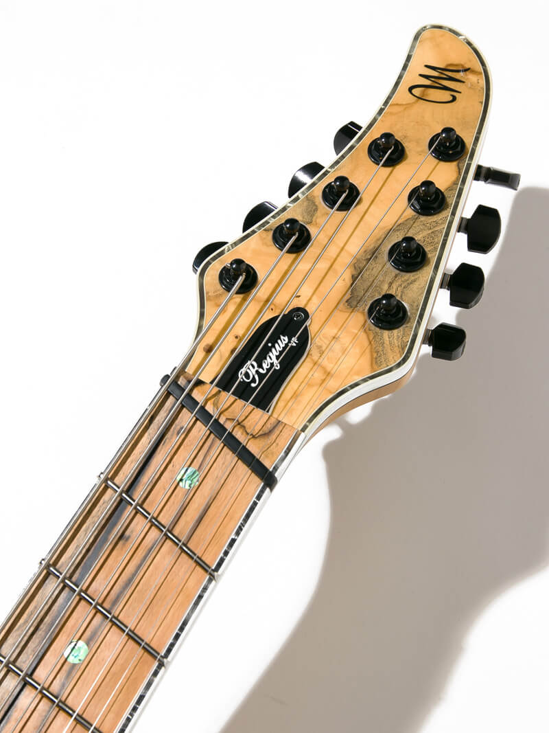 Mayones Regius VF 8 Buckeye Burl Natural ヘッド正面