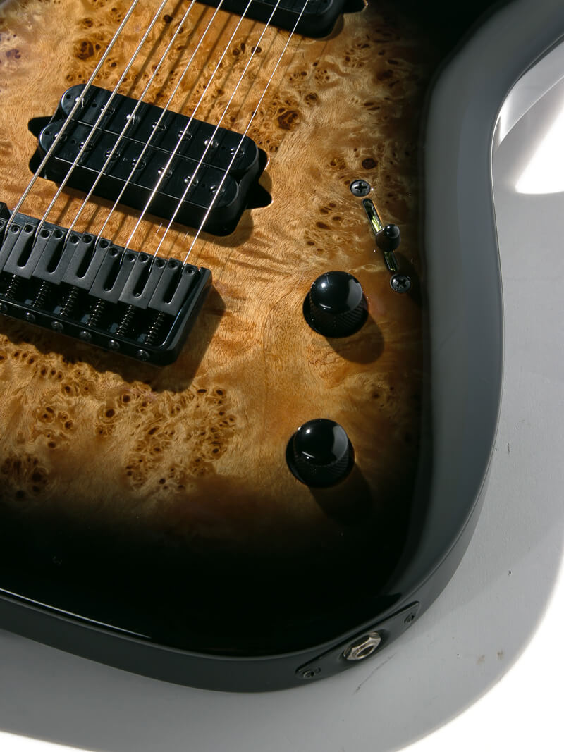 Jackson Pro Series Misha Mansoor Juggernaut Ht7p Black Burst Burl 10