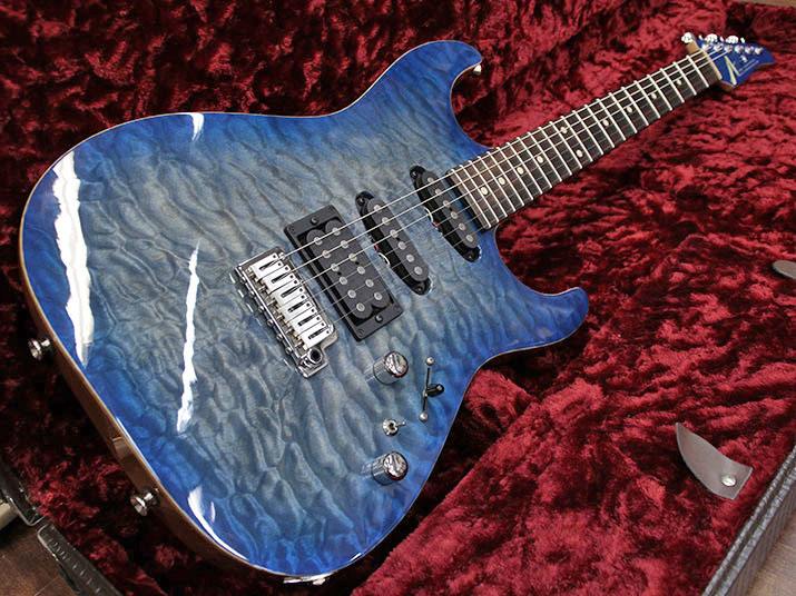 Tom Anderson Hollow Drop Top Jack's Blue Burst with Binding  1