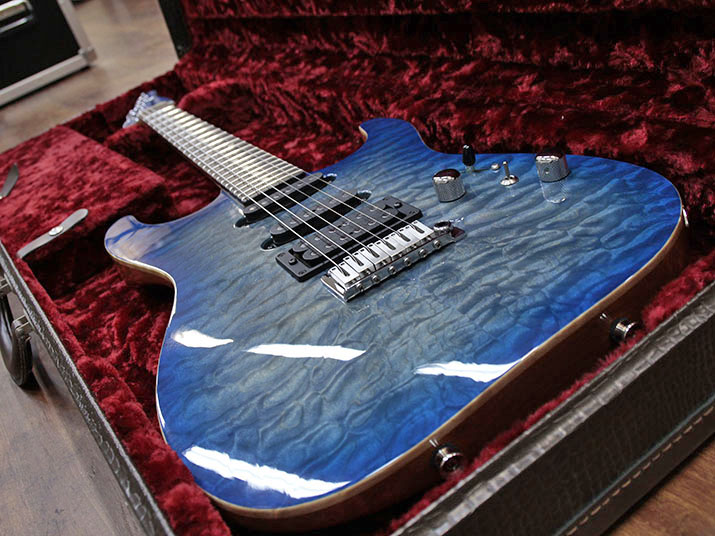 Tom Anderson Hollow Drop Top Jack's Blue Burst with Binding  3