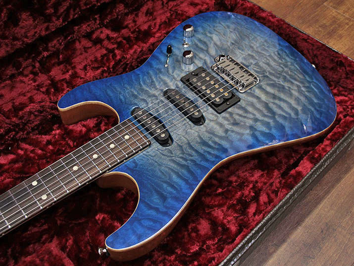 Tom Anderson Hollow Drop Top Jack's Blue Burst with Binding  5