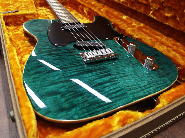 Tom Anderson Hollow T Classic-Drop Top Trans Teal with Binding 2